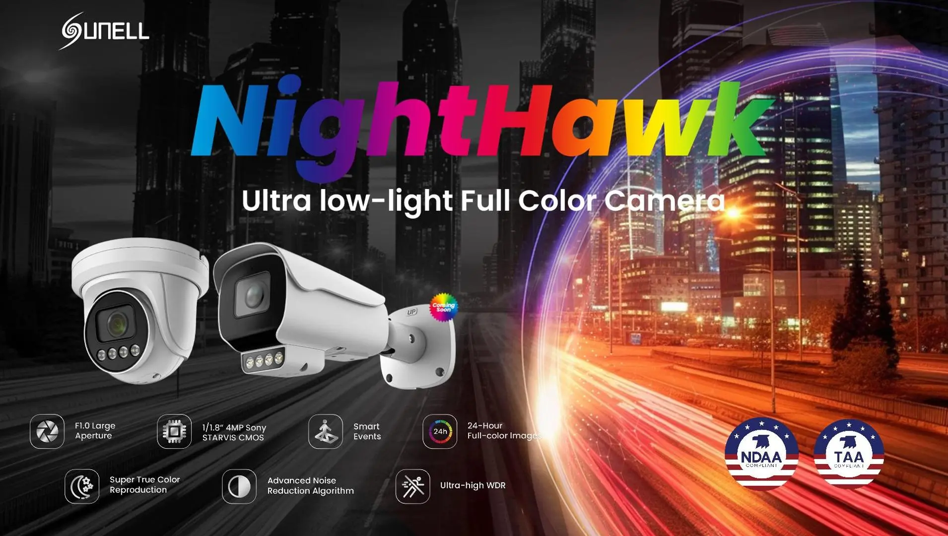 Sunell Nighthawk Intelligente Vollfarbkamera mit extrem schlechten Lichtverhältnissen